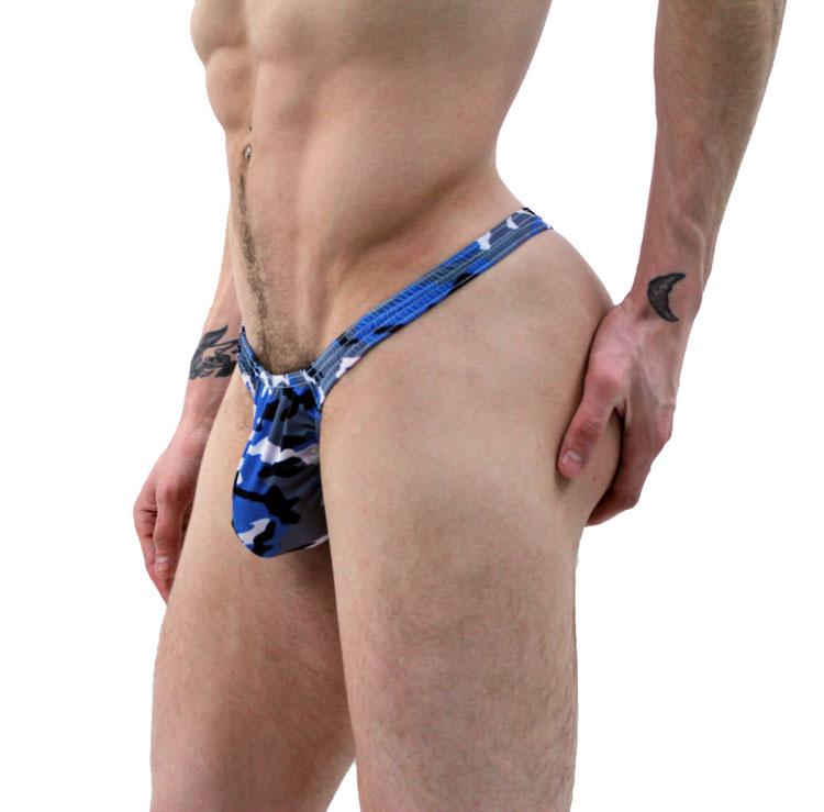 Stylish Blue Camo Thong for Men - Enhance Your Underwear Collection