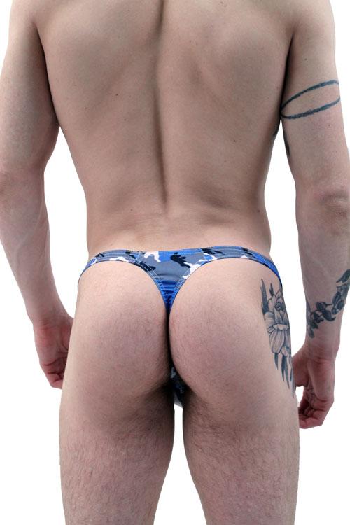 Stylish Blue Camo Thong for Men - Enhance Your Underwear Collection