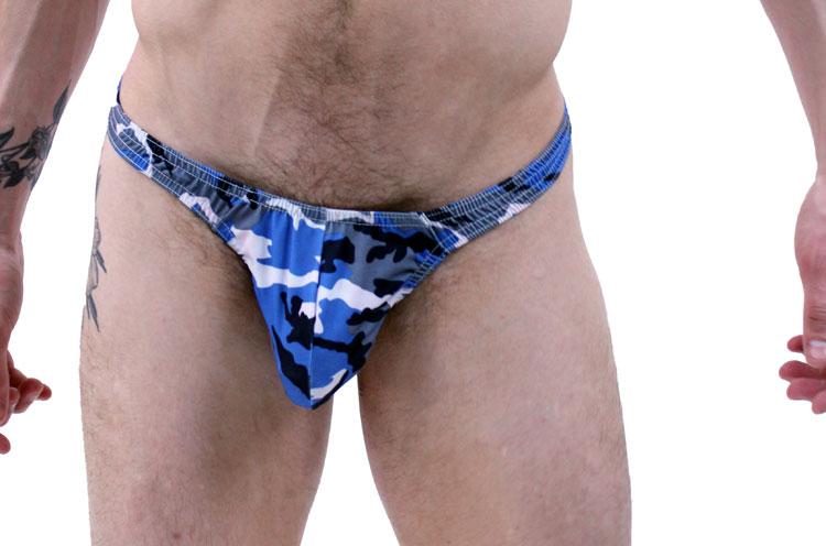 Stylish Blue Camo Thong for Men - Enhance Your Underwear Collection