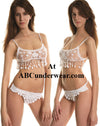 Stylish Embroidered Top with Coordinating Thong-Music Legs-ABC Underwear