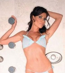 Stylish Halter Top with Elegant Ruffles and Matching Thong