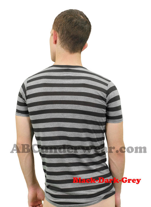 Stylish Mens Burnout V-neck T-Shirt -Closeout