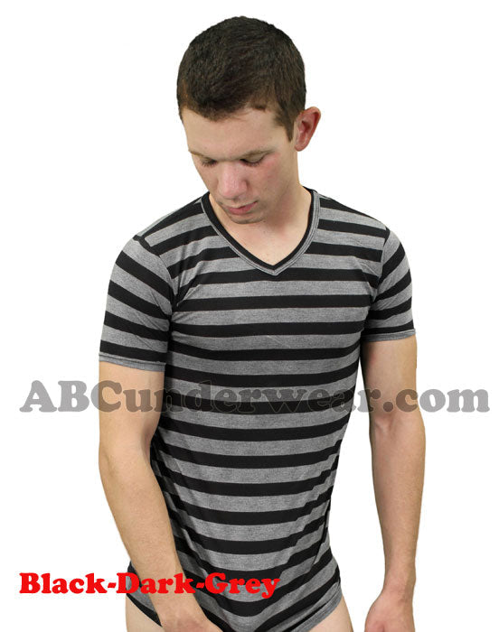 Stylish Mens Burnout V-neck T-Shirt -Closeout