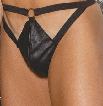 Stylish Men's Leather Thong featuring Exquisite Cutout Design