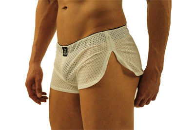 Stylish Vintage Mesh Men's Side Split Shorts-NDS Wear-ABC Underwear