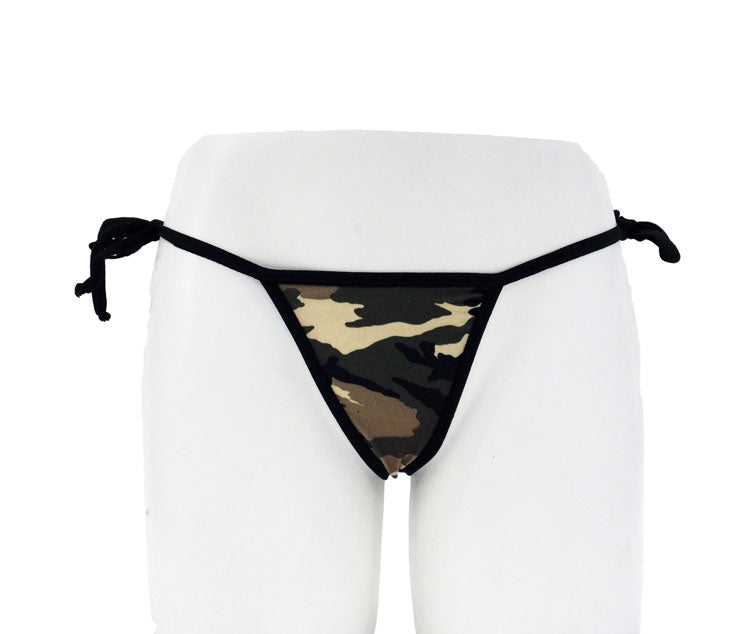 Shop the Stunning and Sexy Tie-Side Thongs - Blue Camo, Green Camo