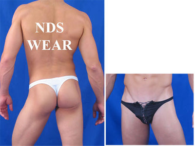 Stylish and Alluring Men's Jacquard Lace-up Thong - BLOWOUT SALE!