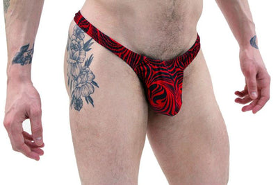 Stylish and Alluring Men's Thong Underwear in Red, Black, and Cappuccino Shades - BLOWOUT SALE!