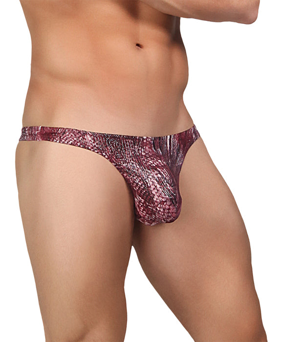 Stylish and Bold Men's Power Bong Thong with Peacock Strike Design