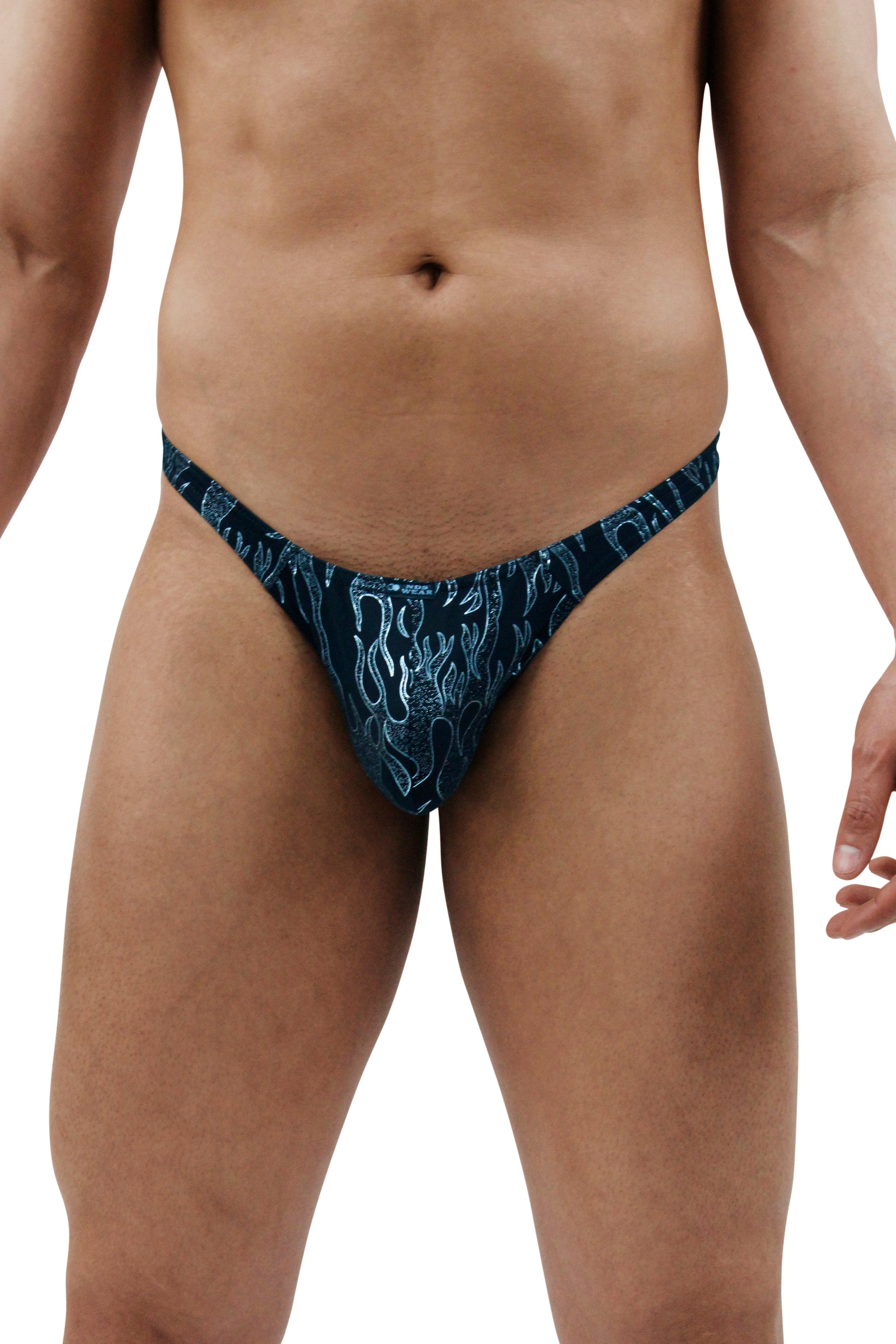 Stylish and Contemporary Black Flame Men's Thong