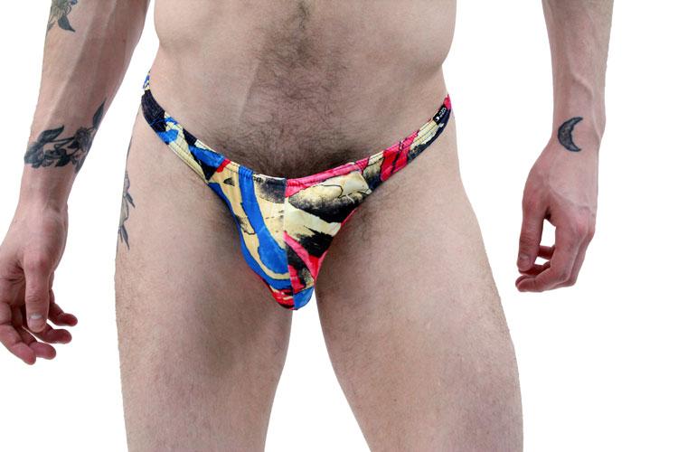 Stylish and Contemporary Men's Thong with Abstract Art Design - BLOWOUT SALE!