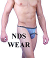 Stylish and Daring Sheer Blue Leopard Clasp Thong for Men -BLOWOUT SALE!