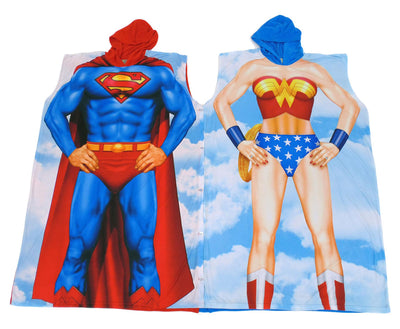 Superman & Wonder Woman Poncho Costume/Lounge wear -Clearance-DC Comics-ABC Underwear