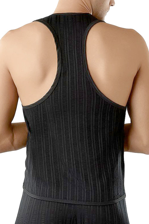 Touch Me Textured Stretch Mens Tank Top -Closeout