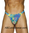 Trendy Blue Tahitian Swim Thong for Fashion-forward Beach Enthusiasts-Male Power-ABC Underwear