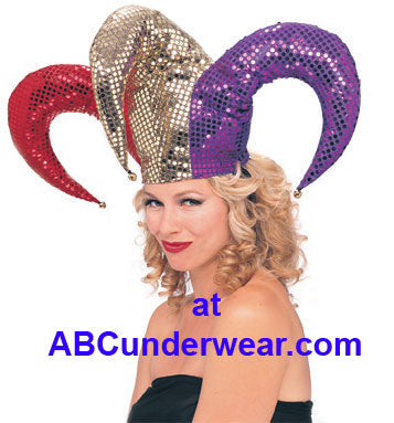 Tri-Color Sequin Dot Jester Hat