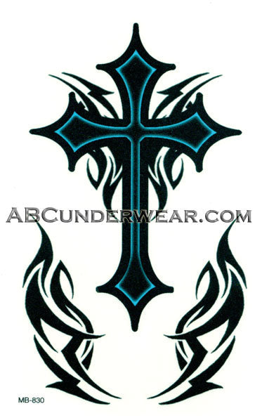 Tribal Cross Temporary Tattoo