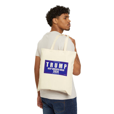 Trump 2024 Keep America Great Cotton Canvas Tote Bag