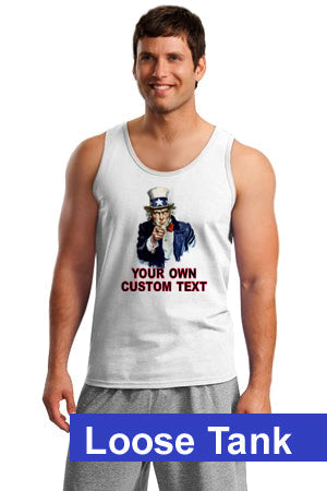 Uncle Sam Customizable T-Shirt, Ribbed Athletic Shirt, Loose Tank Top, or Boxer Short.