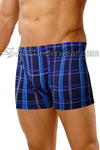 Uzzi Men's Plaid Printed Trunk Swimsuit-Uzzi-ABC Underwear