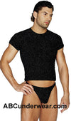 Velour Glitter Tee Shirt Close-Out-Male Power-ABC Underwear