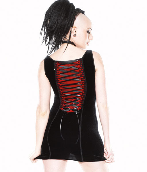 Velvet Dress w Loop Trim