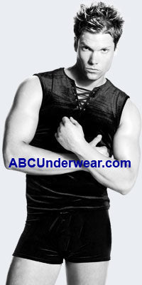 Velvet Lace-Up Muscle Shirt