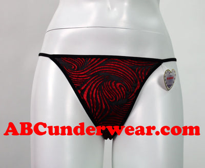Velvet Look Sheer String Panties-ABCunderwear.com-ABC Underwear