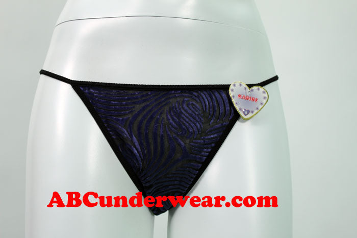 Velvet Look Sheer String Panties