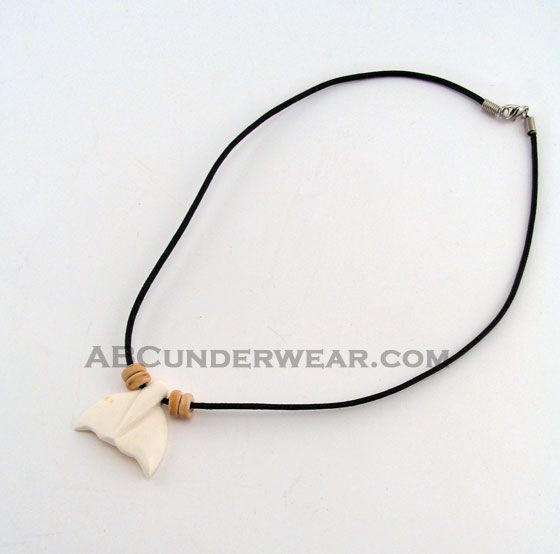 Whale Tail & Coco Cord Necklace