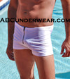 White Zipper Squarecut Swimsuit-LASC-ABC Underwear