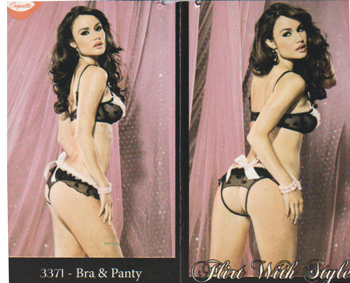 Womens Coquette Bra with Crotchless Panty - Sexy Lingerie -Clearance