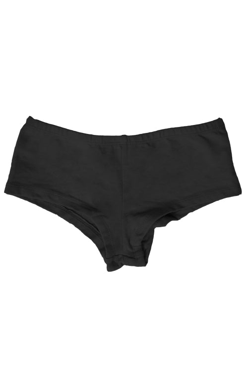 Womens Cotton Spandex Brief Short - Black