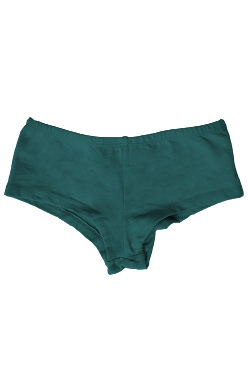 Womens Cotton Spandex Brief Short - Deep Sea Teal