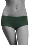 Womens Cotton Spandex Brief Short - Forest Green-Pink Line-ABC Underwear