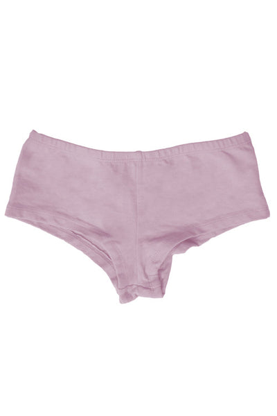 Womens Cotton Spandex Brief Short - Light Lavender Purple-Pink Line-ABC Underwear