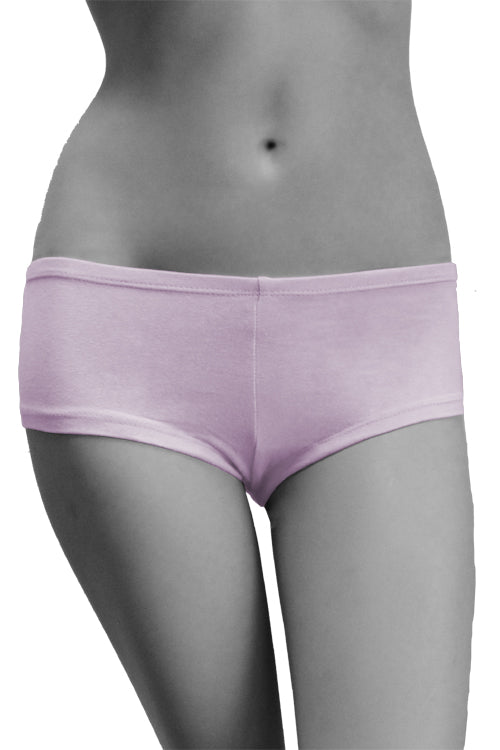 Womens Cotton Spandex Brief Short - Light Lavender Purple