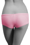 Womens Cotton Spandex Brief Short - Pink-Pink Line-ABC Underwear