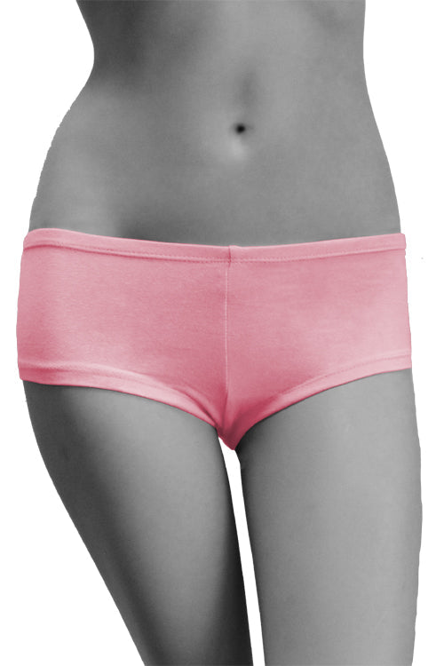 Womens Cotton Spandex Brief Short - Pink