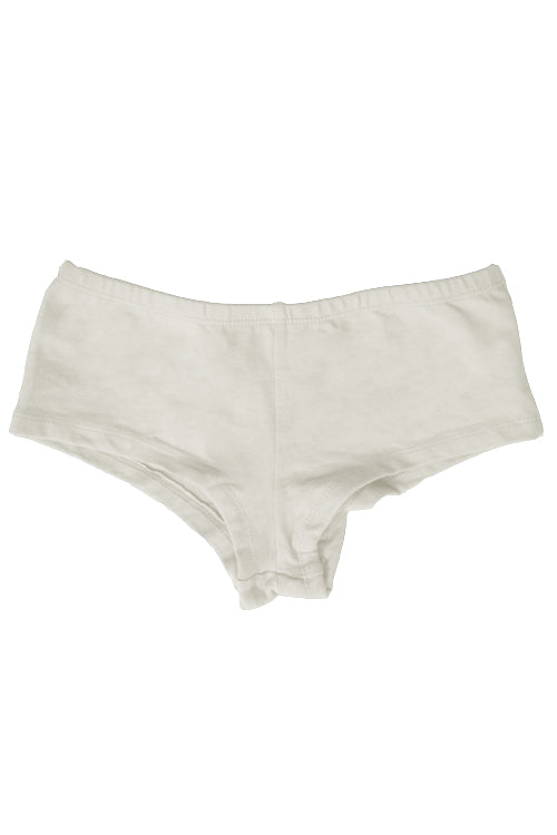 Womens Cotton Spandex Brief Short - White