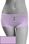 Womens Cotton Spandex Button-Up Boy Short - Light Lavender Purple-Pink Line-ABC Underwear