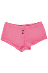 Womens Cotton Spandex Button-Up Boy Short - Pink-Pink Line-ABC Underwear