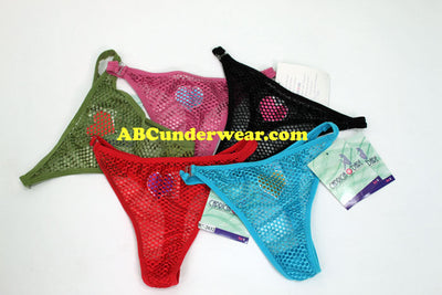 Women's Heart Mesh Thong - A Delicate and Alluring Addition to Your Intimate Collection-Capricia O' Dare-ABC Underwear