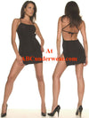 Womens Slinky Lace up Back Dress-Music Legs-ABC Underwear
