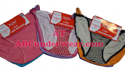 Women's String Bikinis - 3 Pack Assorted-Pride USA-ABC Underwear