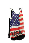 Women's USA Flag and Statue Liberty Loose Tank Top - Clearance-Uzzi-ABC Underwear