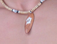 Wood Turtle Pendant Necklace