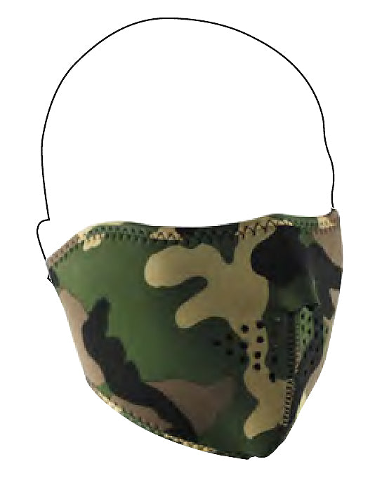 Woodland Camo Neoprene Half Face Mask