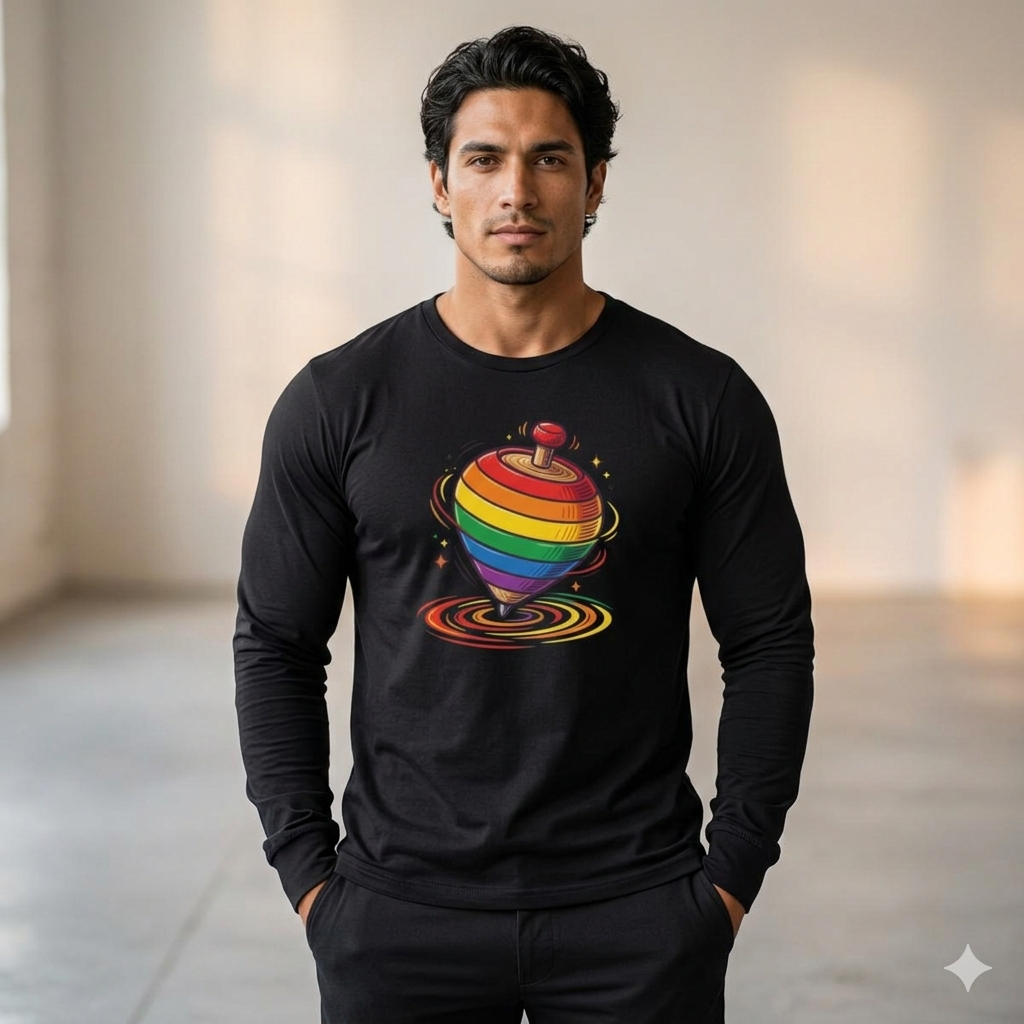 ABC Rainbow Top Cotton Jersey Long Sleeve Tee